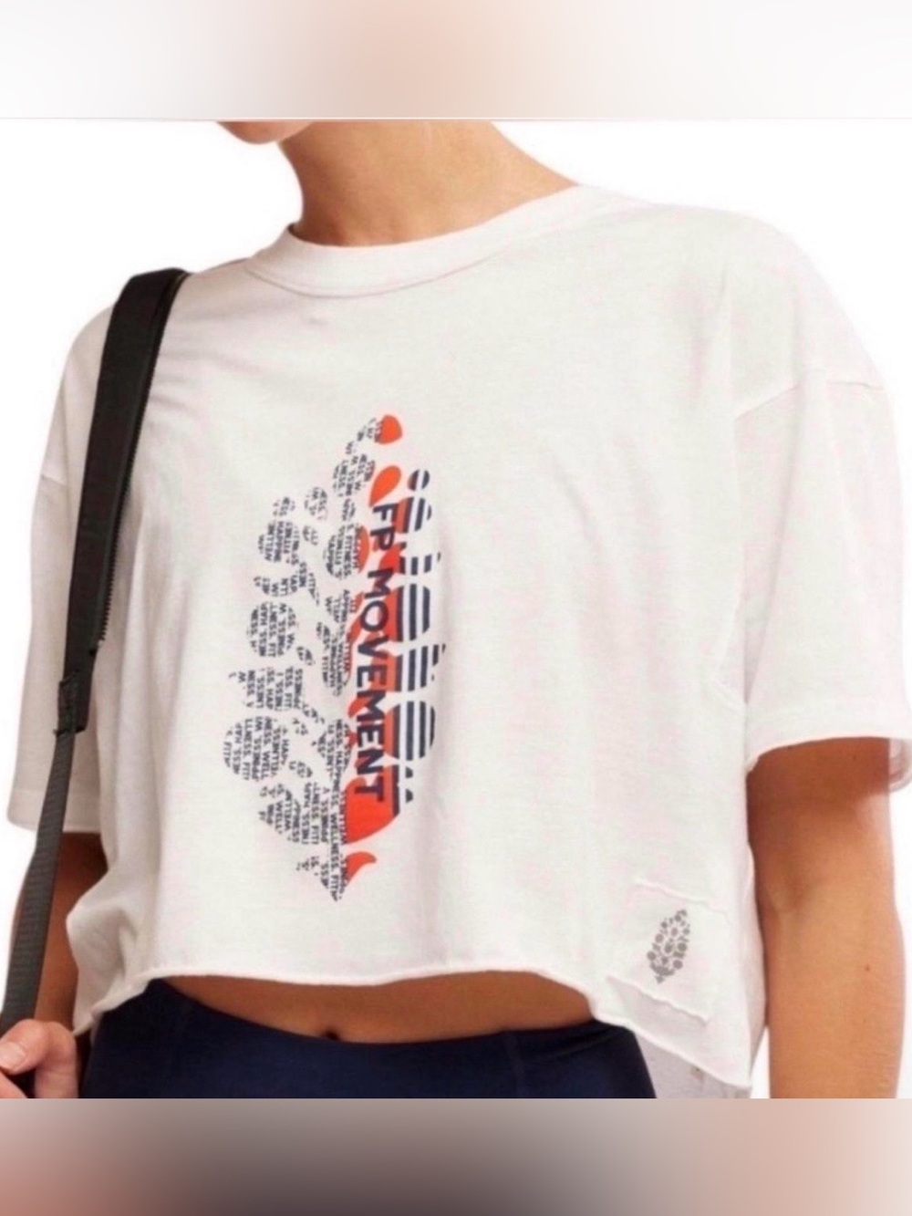 Free People Movement Crop Top Women’s Size XL Oversized White T-Shirt